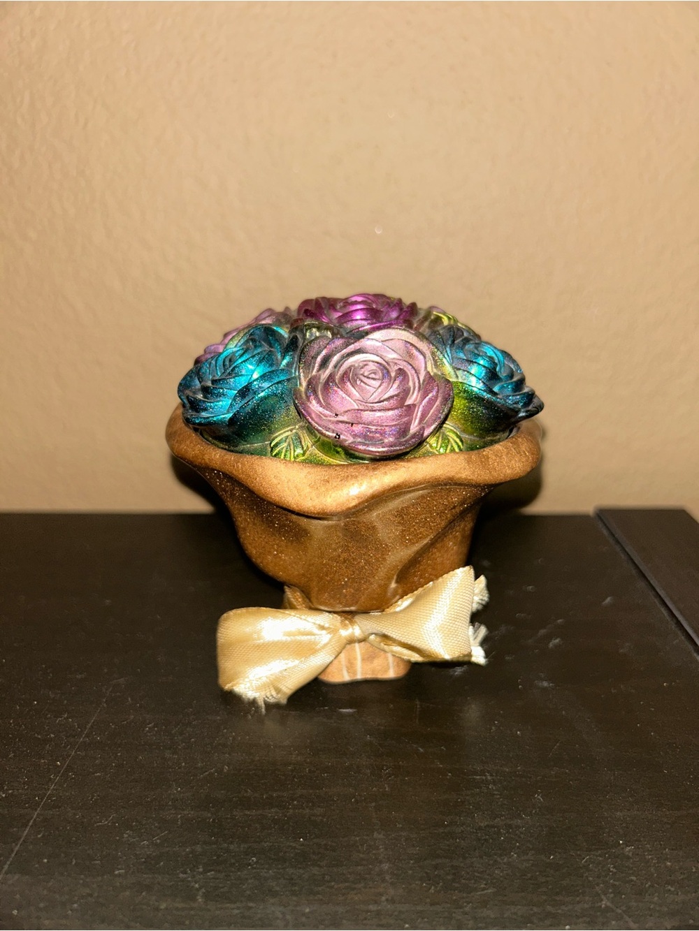 Acrylic Rose Bouquet Floral Trinket Box